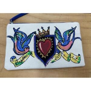 Brighton‎ Embroidered Makeup Bag Heart Crown Bird Motifs 2019